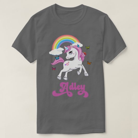 T-shirt A Pour Adley Adley Rainbow Unicorn (Design devant)