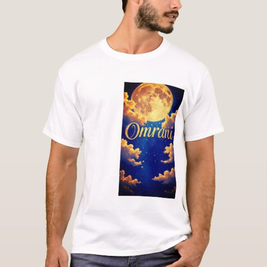 T-shirt à relevé de qualité Omrani Moon (Devant)