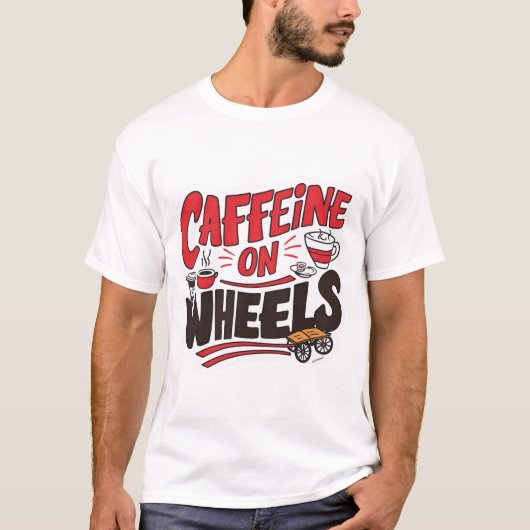 T-shirt à roue avec caféine - Funny Coffee Truck (Devant)