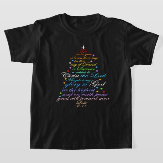 T-shirt A Savior is Born Luke 2-11 Christmas Tree Shirts (Poser)