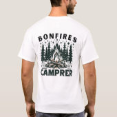 T-shirt A Serene Camping Scene with a Starry Night Bonfire (Dos)