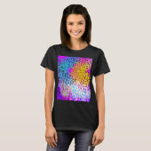 T-Shirt à silhouette de léopard abstrait coloré (Devant entier)
