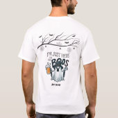 T-shirt A spider, bats, and a ghost chillin’ with a beer (Dos)