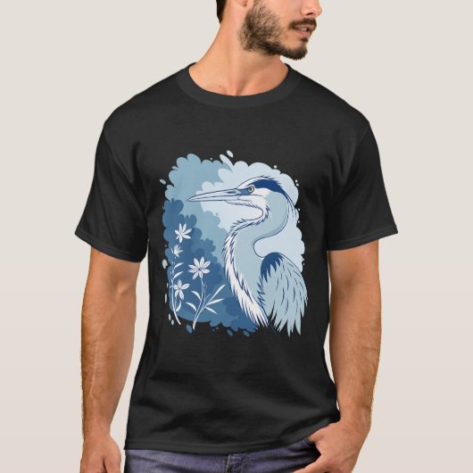 T-shirt A Stunning Blue Heron Portrait (Devant)