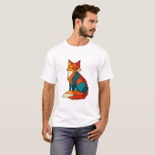 T-shirt à tendance fox géométrique (Devant entier)