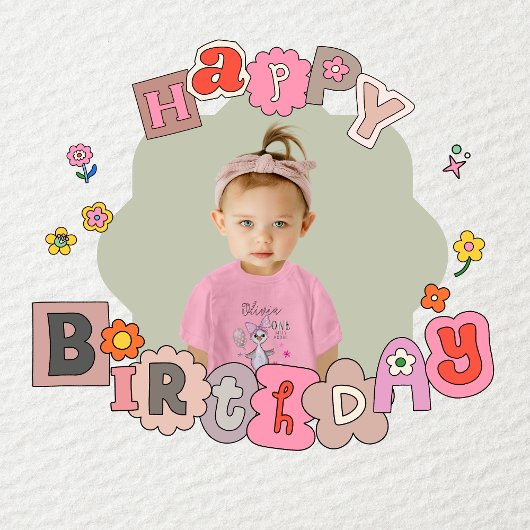 T-Shirt à tête blanche 1er anniversaire de naissan