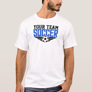 T-Shirt à texte bleu pour équipe de football perso
