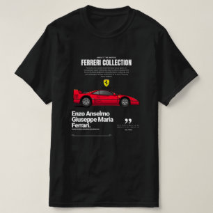 T-shirt à thème Ferrari pour hommes de couleur noi