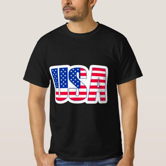 T-shirt à thème noir USA (Devant)