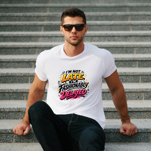 T-shirt à typographie amusante "Fashionably Delaye