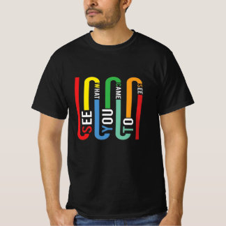 T-Shirt à typographie arc-en-ciel rétro, tee-shirt