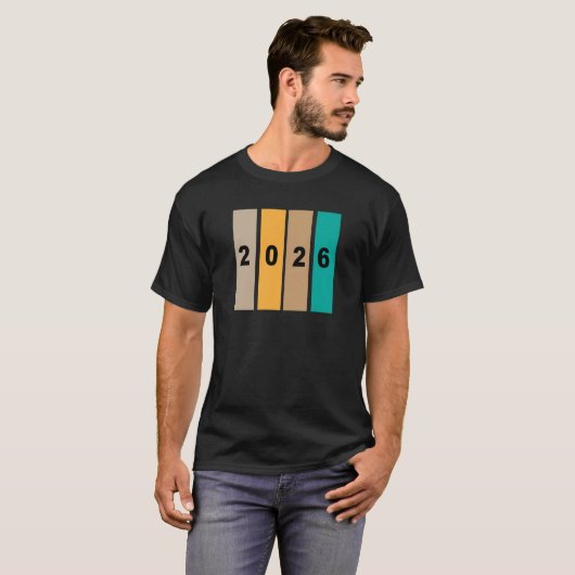 T-shirt à typographie du Nouvel An 2026 Gras (Devant entier)