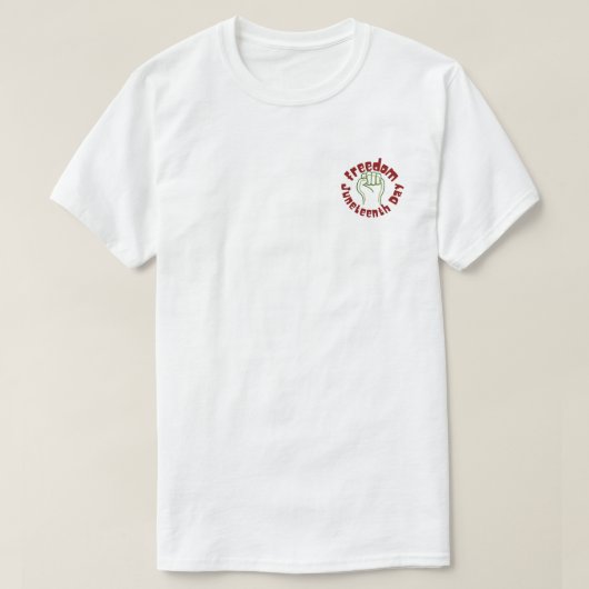 T-shirt à typographie graphique Juneteenth Freedom (Design devant)