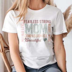 T-shirt à typographie rétro "Maman forte et intrép