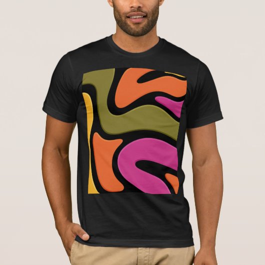 T-shirt à vague de couleur abstraite. (Devant)