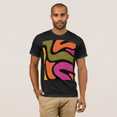 T-shirt à vague de couleur abstraite. (Devant entier)