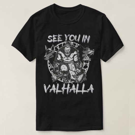 T-shirt À VALHALLA Vikings Nordish Odin Thor (Design devant)