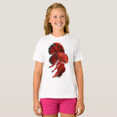 T-shirt A vibrant red betta fish swimming. (Devant entier)