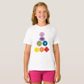 T-Shirt à volants Sept Chakras (Devant entier)