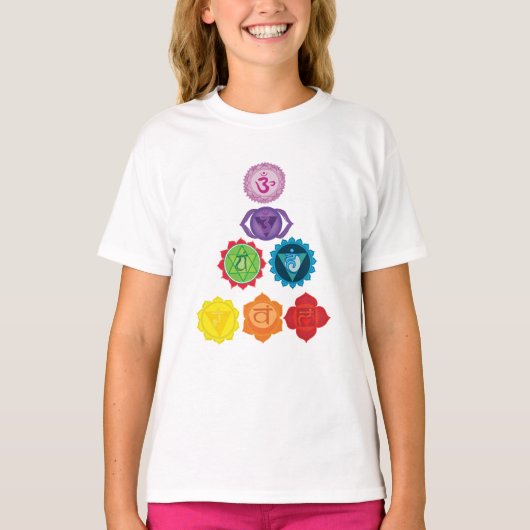 T-Shirt à volants Sept Chakras (Devant)