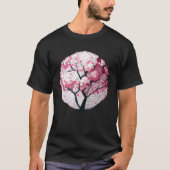 T-shirt A Work of with a Cherry Blossom Sphere Geometric (Devant)