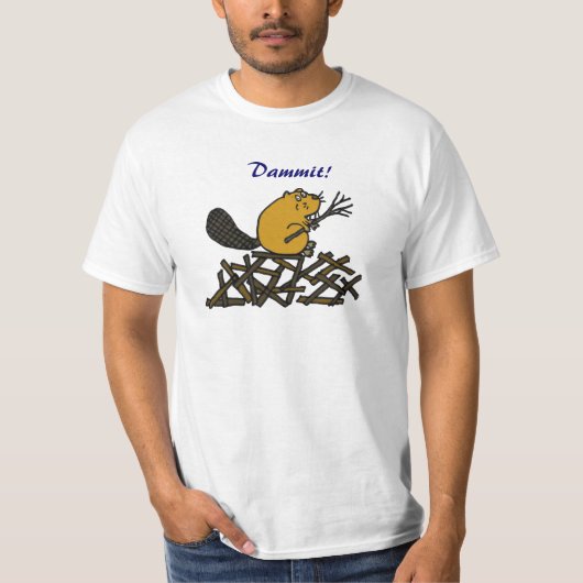 T-shirt AA de castor chemise drôle mince (Devant)