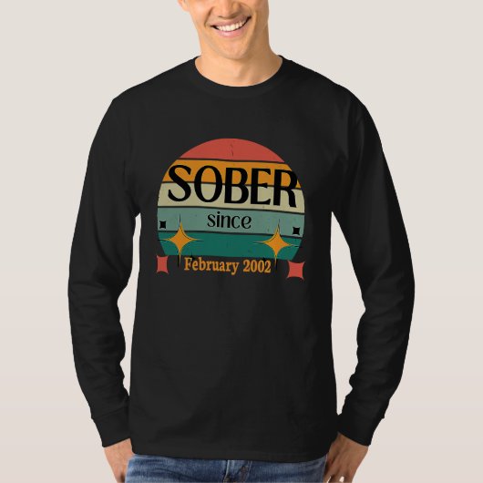 T-shirt AA NA Celebrate Sobriety Since February 2002 Sober (Devant)