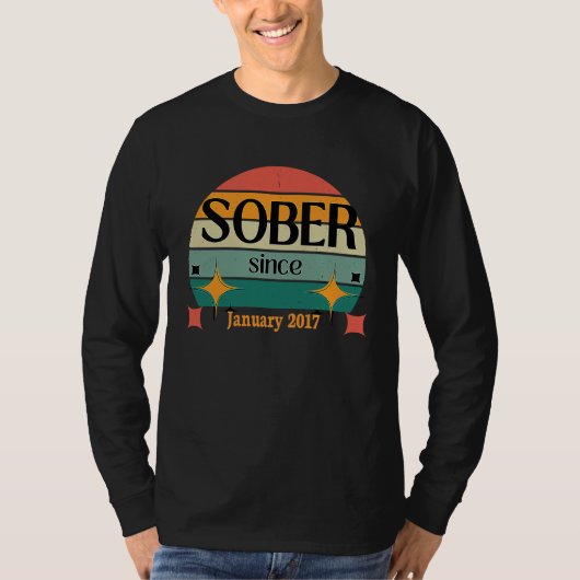 T-shirt AA NA Celebrate Sobriety Since January 2017 Sober  (Devant)
