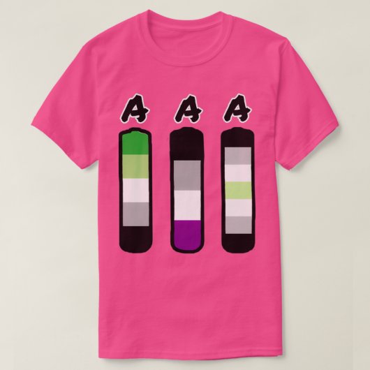 T-shirt AAA accumulateurs d'agender asexuel aromatique (Design devant)