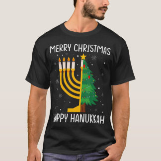 T-shirt Aam Merry Chrismukkah Happy Hanukkah Christmas Tre