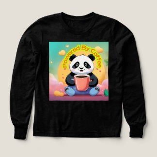 T-shirt 'Aangedreven door koffie Panda' – Grappige