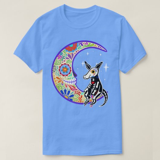 T-shirt Aardvark Dia de Los Muertos Skeleton  (Design devant)