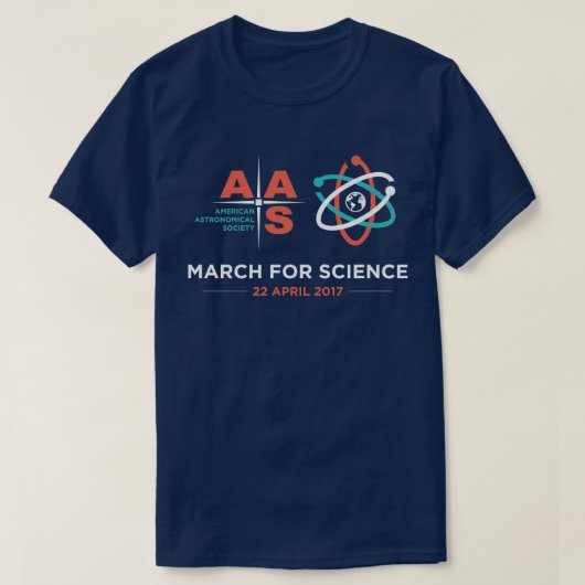 T-shirt Aas + Mars pour la Science ; Bleu marine (Design devant)