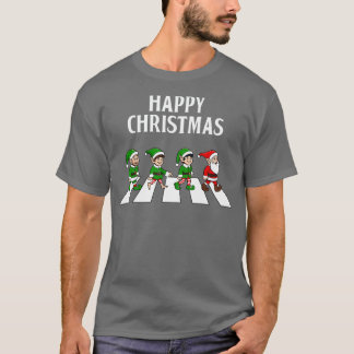 T-shirt Abbey Road Noël Père Noël et Elves