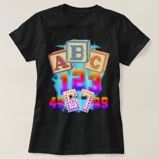 T-shirt ABC 123 67 Enseignant (Design devant)