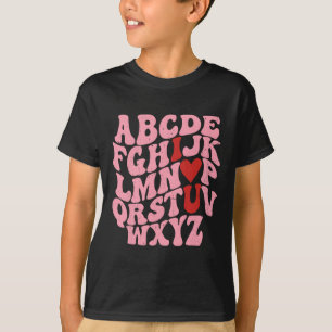 T-shirt Abc Alphabet Je T'Aime Professeur D'Anglais Saint-