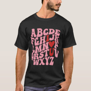 T-shirt Abc Alphabet Je T'Aime Professeur D'Anglais Saint-