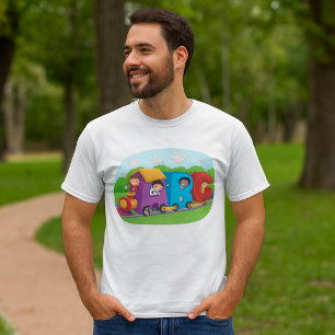 T-shirt ABC Alphabet Train avec enfants amusant éducatif