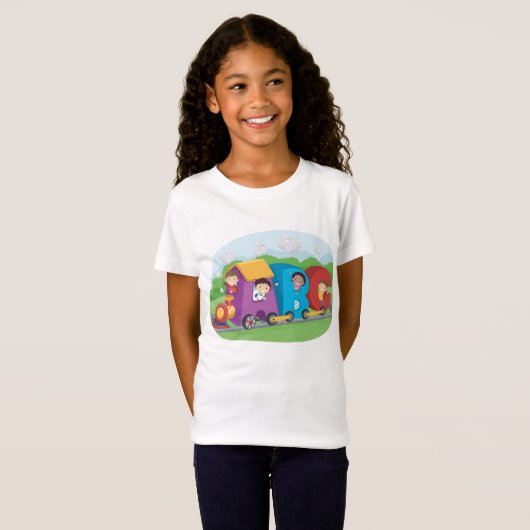 T-Shirt ABC Alphabet Train avec enfants amusant éducatif (Devant entier)