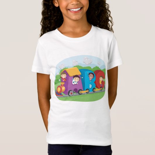 T-Shirt ABC Alphabet Train avec enfants amusant éducatif (Devant)