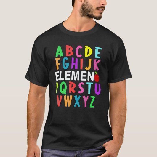 T-shirt ABC Elemeno Kindergarten Teacher Cute Back to Sch (Devant)