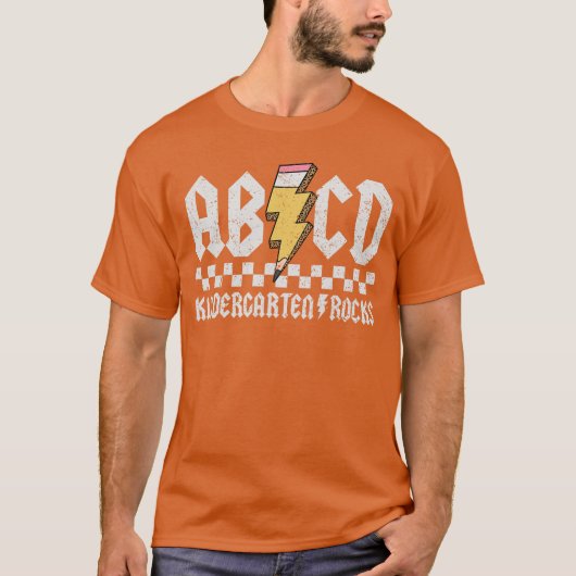T-shirt ABCD Kindergarten Rocks Pencil Lightningeachers Ro (Devant)