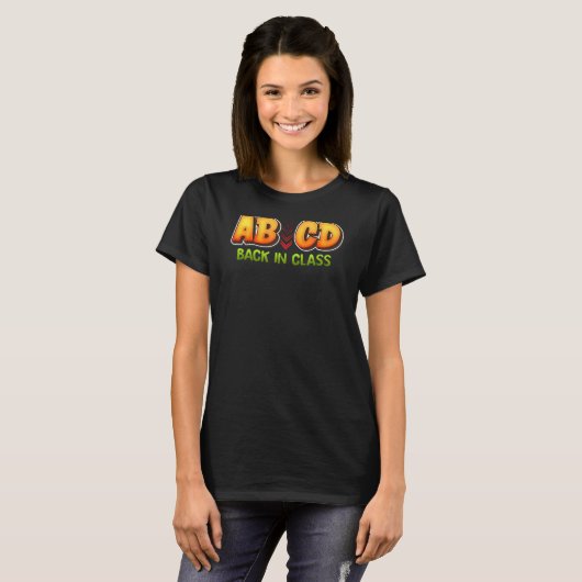 T-shirt ABCD Retour en classe Enseignant (Devant entier)