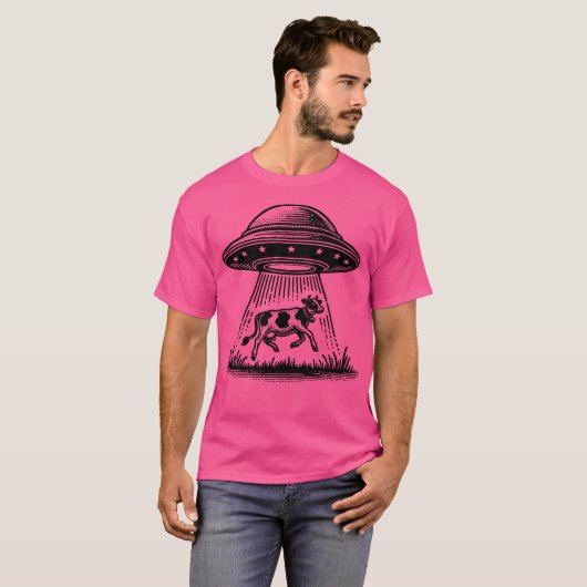 T-shirt Abduction De Vache Alien Ufo (Devant entier)