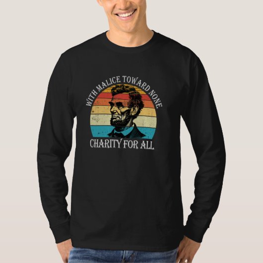 T-shirt Abe Lincoln Avec malice envers personne, avec char (Devant)