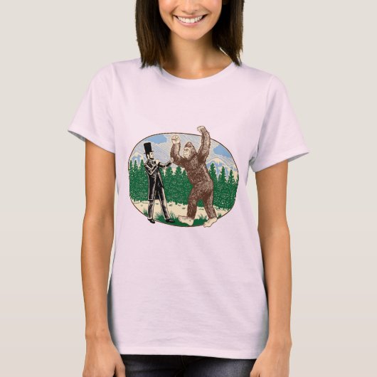 T-shirt ABE LINCOLN : CHASSEUR de SASQUATCH - logo drôle (Devant)