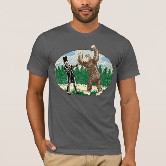 T-shirt ABE LINCOLN : CHASSEUR de SASQUATCH - logo drôle (Devant)