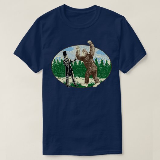 T-shirt ABE Lincoln Sasquatch Hunter Bigfoot Logo Men Shor (Design devant)