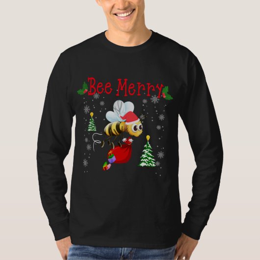 T-shirt Abee Joyeux Noël Drôle Abeille Pajamas Cadeaux Pou (Devant)