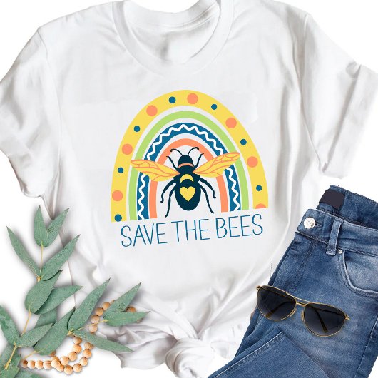 T-shirt Abeignon rétro Apiary Bière de miel Bière Arc-en-c